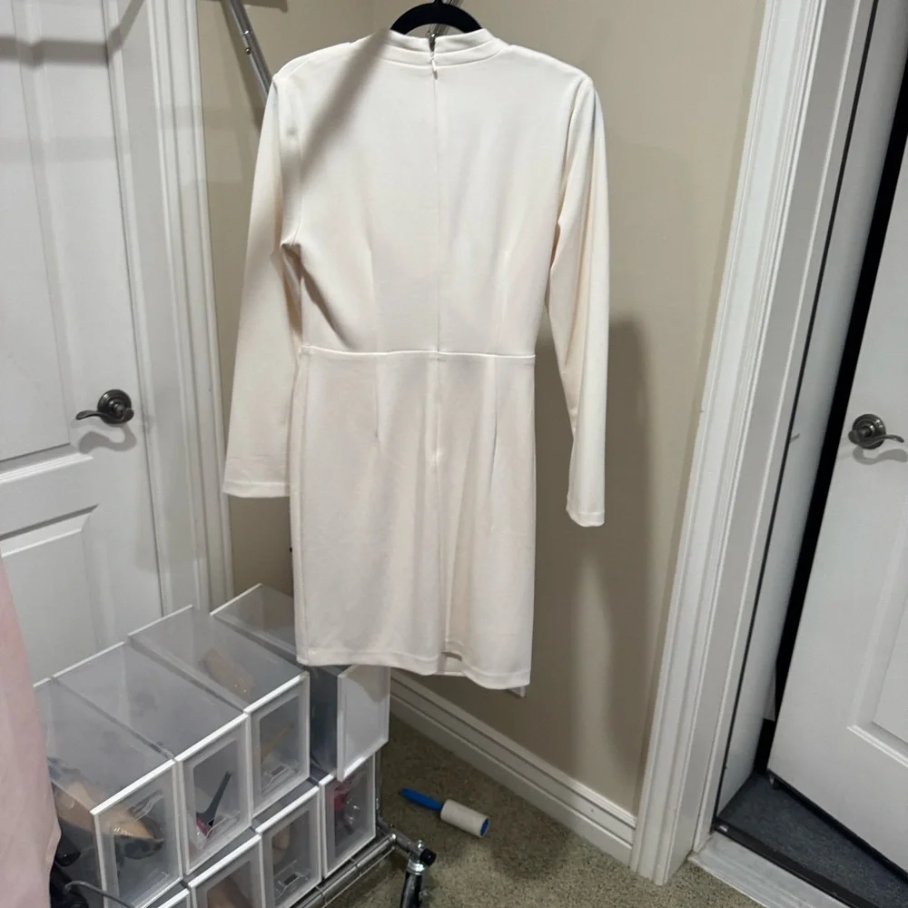 DKNY Cream Draped Dress